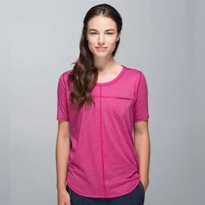 Lululemon Berry Pink Striped Tee Size 4